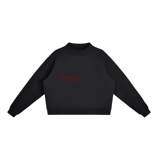 Essential Fleece Mock-Neck Crew Sweatshirt