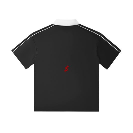 Contrast Collar Short-Sleeve Polo Shirt