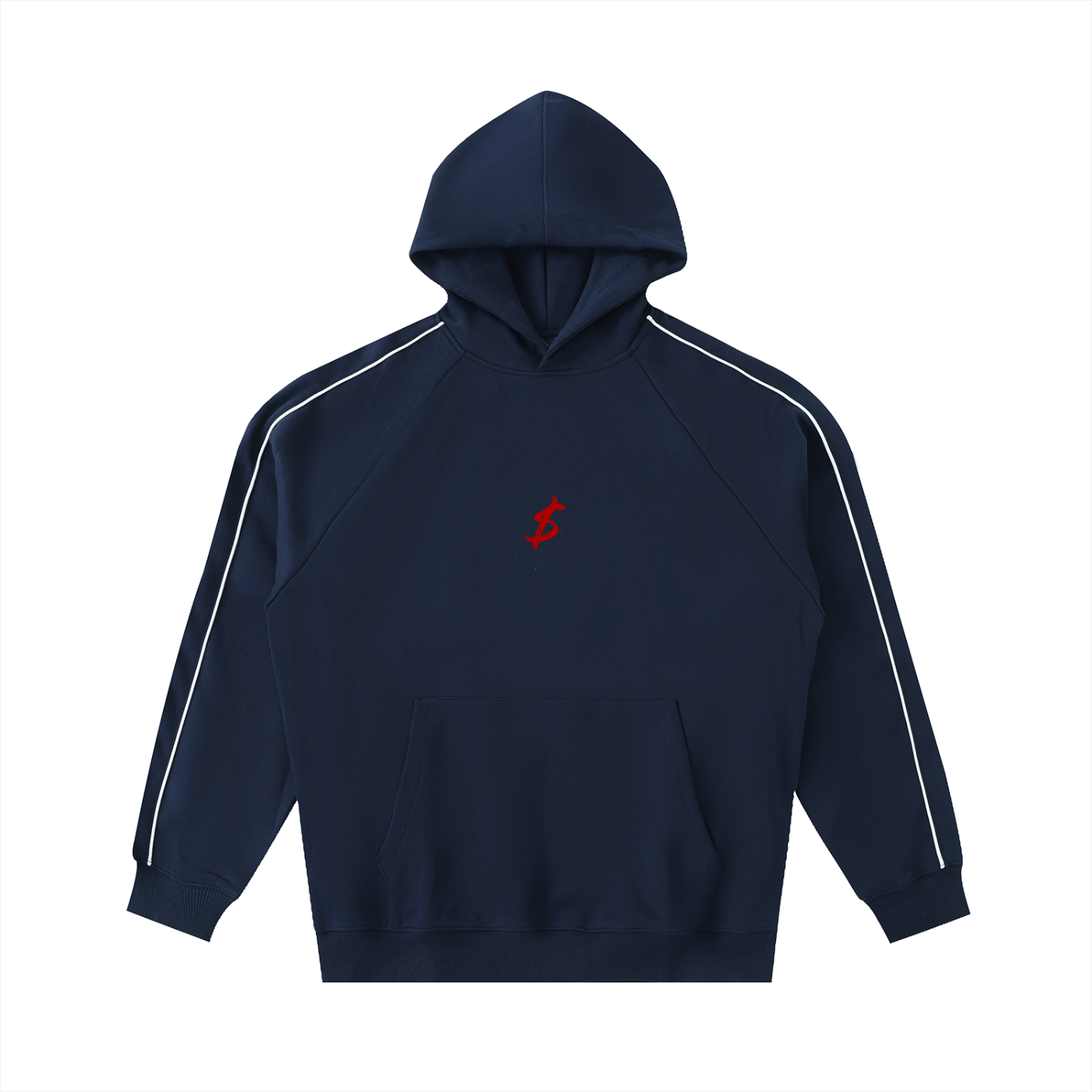 Contrast Piping Raglan Hoodie