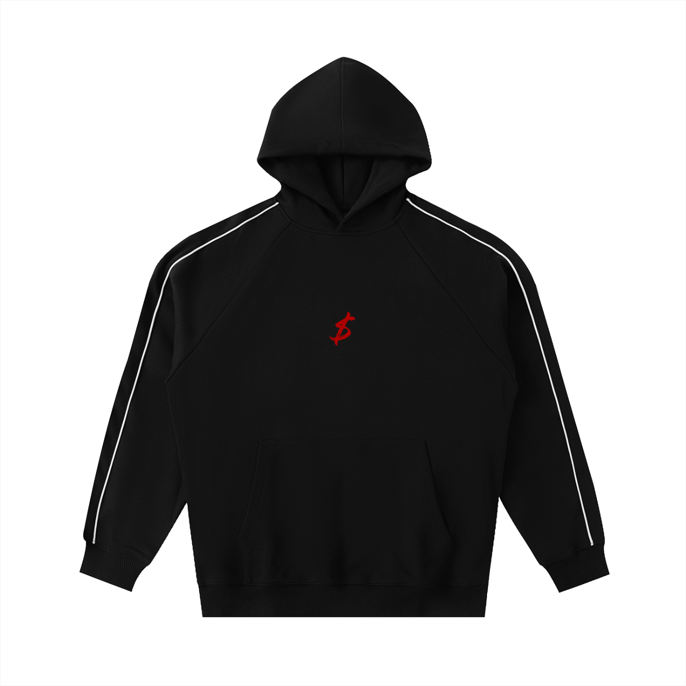 Contrast Piping Raglan Hoodie